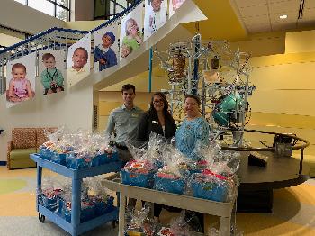 Delivering family care baskets to East Tennessee Children's Hospital